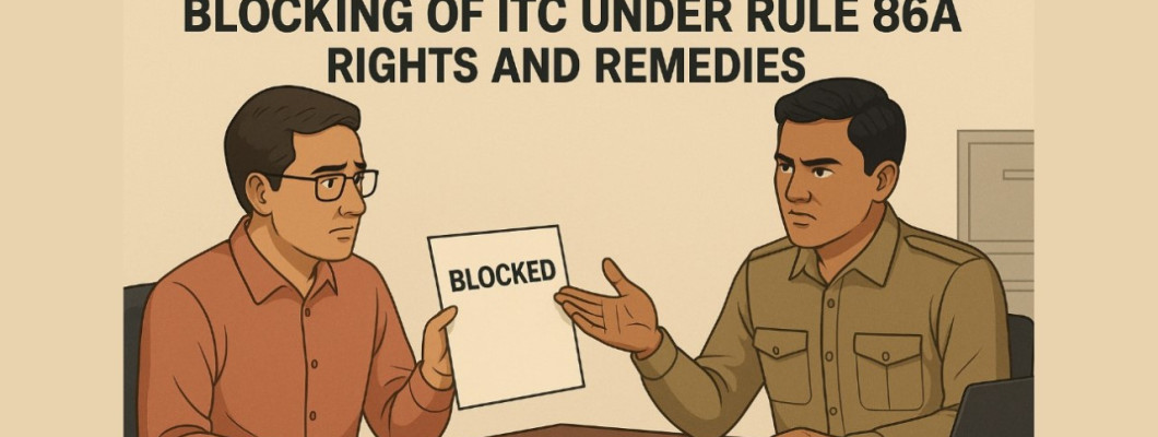 Rule 86A के तहत ITC Block करना – करदाताओं के अधिकार और समाधान - सुनील चौरसिया