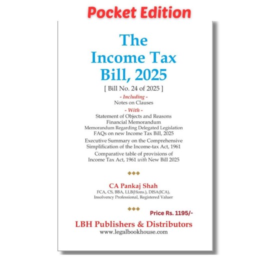 The Income Tax Bill, 2025 - Pocket Edition